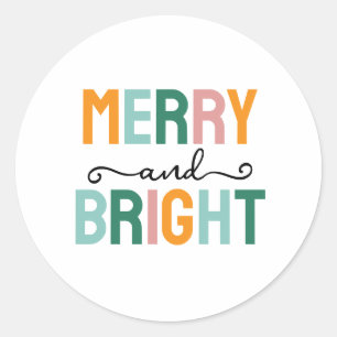 Prettig kerstfeest Klassiek Uniek Minimalistisch E Ronde Sticker