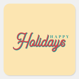 Prettig kerstfeest Klassiek Uniek Minimalistisch E Vierkante Sticker