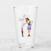 Prettig kerstfeest Kleine Elf Glas (Achterkant)