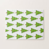 Prettig kerstfeest Kleurrijke heldergroene boom Legpuzzel (Horizontaal)