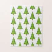 Prettig kerstfeest Kleurrijke heldergroene boom Legpuzzel (Verticaal)
