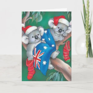 Prettig kerstfeest koala's feestdagen kaart