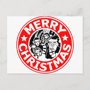 Prettig kerstfeest Krampus Logo Feestdagenkaart