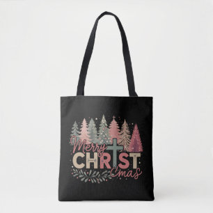 Prettig kerstfeest kruis geloof Jezus christelijk Draagtas