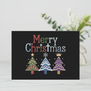 Prettig kerstfeest kruis Xmas boom Retro Feestdagenkaart
