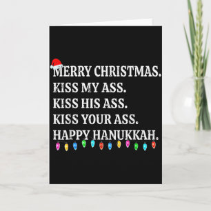 Prettig kerstfeest Kus mijn zijn uw gelukkige Hanu Kaart