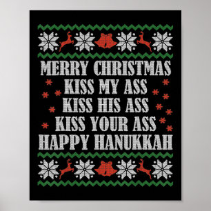 Prettig kerstfeest Kus mijn zijn uw gelukkige Hanu Poster