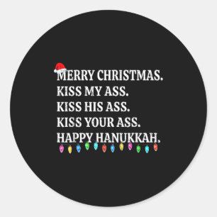 Prettig kerstfeest Kus mijn zijn uw gelukkige Hanu Ronde Sticker