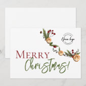 Prettig kerstfeest laat Sinaasappels krans Eigen l Feestdagenkaart (Voorkant / Achterkant)