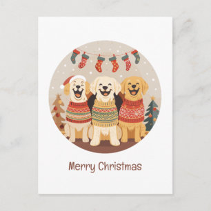 Prettig kerstfeest Labrador Retriever honden Feestdagenkaart