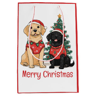 Prettig kerstfeest Labrador Retriever honden Medium Cadeauzakje