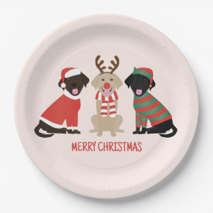 Prettig kerstfeest Labrador Retriever honden Papieren Bordje