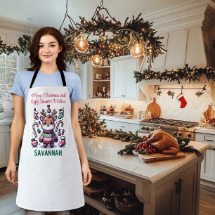 Prettig kerstfeest & lelijke trui wensen Rendier Schort