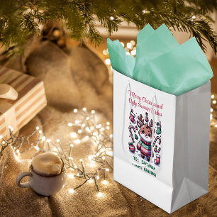 Prettig kerstfeest & lelijke trui wensen Rendieren Medium Cadeauzakje