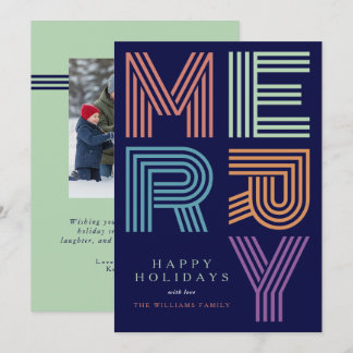 Prettig kerstfeest Leuk Vet Kleurrijke Typografie  Feestdagenkaart