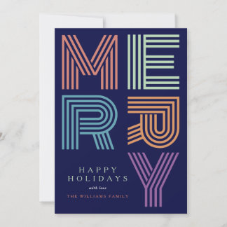 Prettig kerstfeest Leuk Vet Kleurrijke Typografie Feestdagenkaart