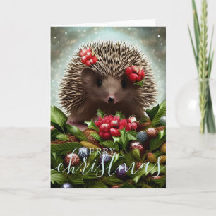 Prettig kerstfeest Leuke Egel Feestdagen Kaart