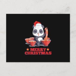 Prettig kerstfeest Leuke Ramen Panda Japanse Noede Feestdagenkaart