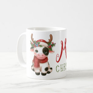 Prettig kerstfeest, lieve koe koffiemok