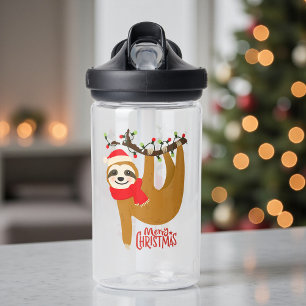 Prettig kerstfeest luiaard Kerstvakantie kinderen Waterfles