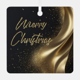 Prettig kerstfeest Luxe Zwart Goud Metalen Ornament