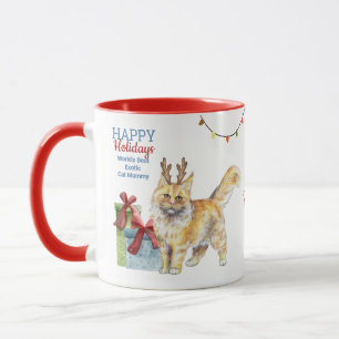 Prettig Kerstfeest MAINE COON Kat Moeder Vader Ker Mok