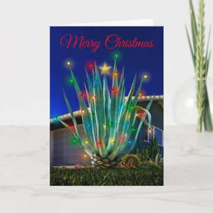 Prettig kerstfeest Majestueuze Agave Gloed Kerstka Feestdagen Kaart