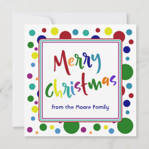 Prettig kerstfeest Meerkleurige letters Kleurrijke Feestdagenkaart