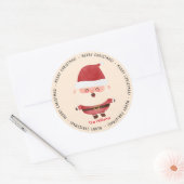 Prettig kerstfeest met Cute Santa Persoonlijk Ronde Sticker (Envelop)