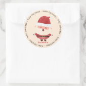 Prettig kerstfeest met Cute Santa Persoonlijk Ronde Sticker (Tas)