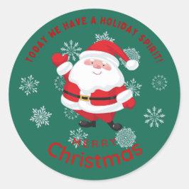 Prettig kerstfeest met Cute Santa Persoonlijk Ronde Sticker