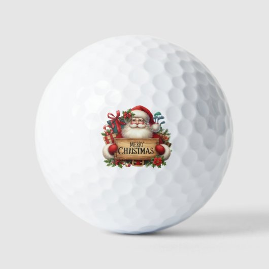 Prettig kerstfeest met de Kerstman Golfballen (Voorkant)