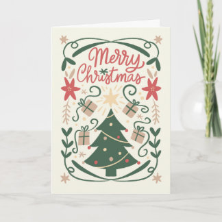 Prettig kerstfeest met een kerstboom kaart