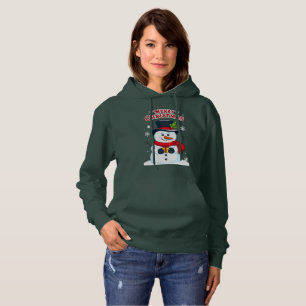 Prettig kerstfeest met een magische sneeuwman hoodie
