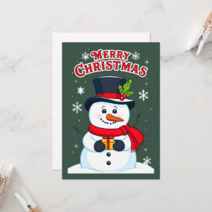 Prettig Kerstfeest met een Magische Sneeuwman Kaart