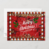 Prettig kerstfeest met feestelijke kerstwens briefkaart (Voorkant / Achterkant)