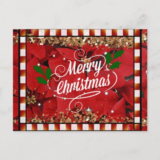 Prettig kerstfeest met feestelijke kerstwens briefkaart (Voorkant)