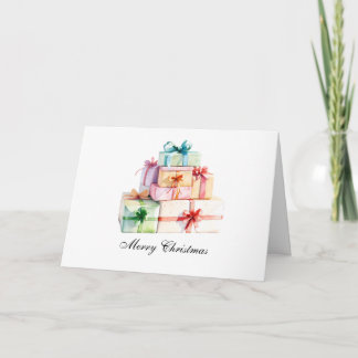Prettig kerstfeest met ingepakte cadeaus bedankkaart