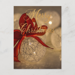 Prettig kerstfeest met lichtballen feestdagenkaart