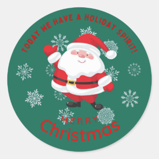 Prettig kerstfeest met Schattige Kerstman Persoonl Ronde Sticker