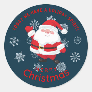 Prettig kerstfeest met Schattige Kerstman Ronde Sticker
