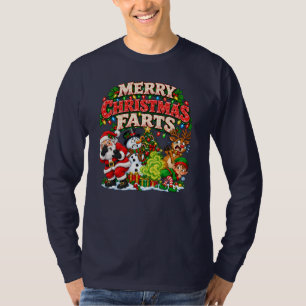 Prettig kerstfeest met scheten t-shirt