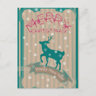 Prettig kerstfeest met Vintage Groet Vakantie Feestdagenkaart