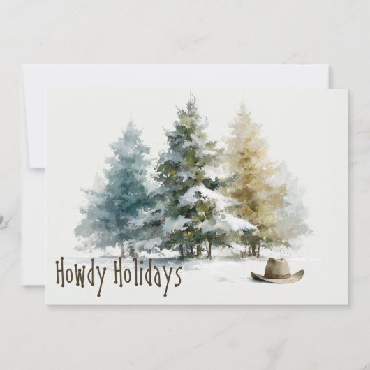 Prettig kerstfeest met westerse waterverf in rusti feestdagenkaart (Voorkant)