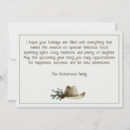 Prettig kerstfeest met westerse waterverf in rusti feestdagenkaart (Achterkant)