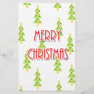 prettig kerstfeest mid century modern kerstbomen briefpapier
