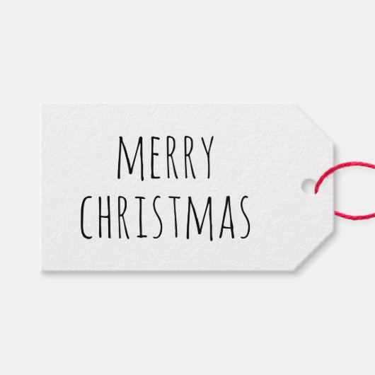 Prettig Kerstfeest | Minimalistische Mooie Kerstca Cadeaulabel (Voorkant (Horizontaal))