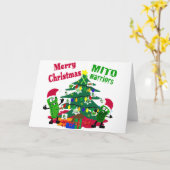 Prettig kerstfeest Mito strijders Kaart (Gele Bloem)