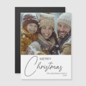 Prettig kerstfeest Modern Script Foto Magnetische (Voorkant / Achterkant)