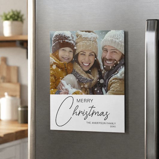 Prettig kerstfeest Modern Script Foto Magnetische